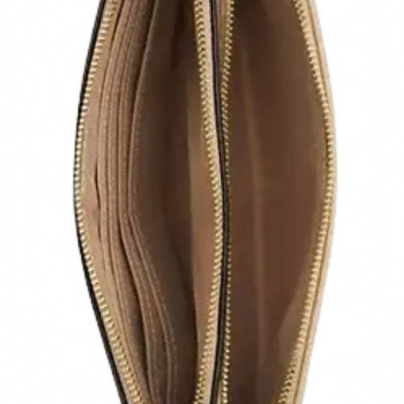 Coach Double Zip Wristlet with Horse & Carriage Gold/Dark Natural Multi NWOT